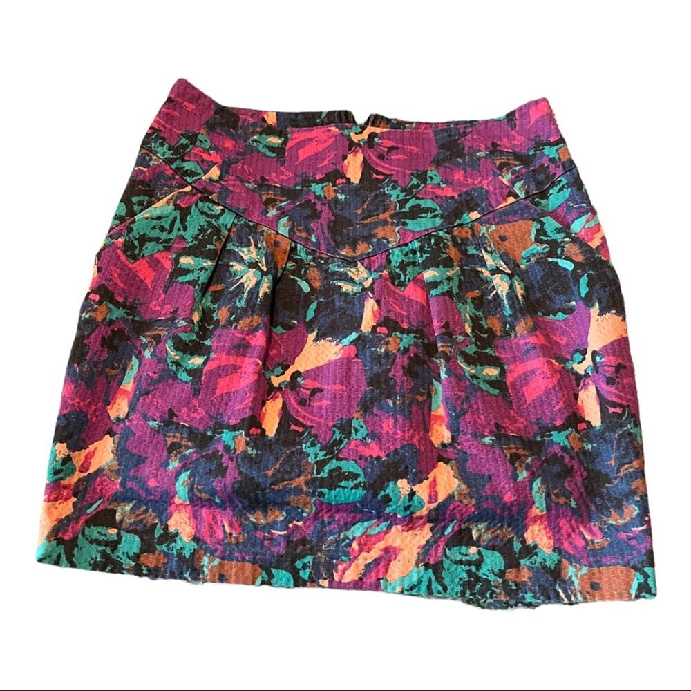 Urban Outfitters Silence + Noise Purple Green Floral Mini Skirt 6